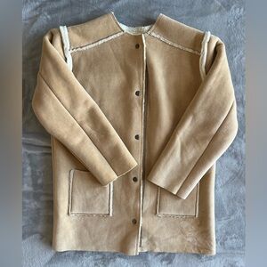 Velvet warm soft cozy brown coat size S/M